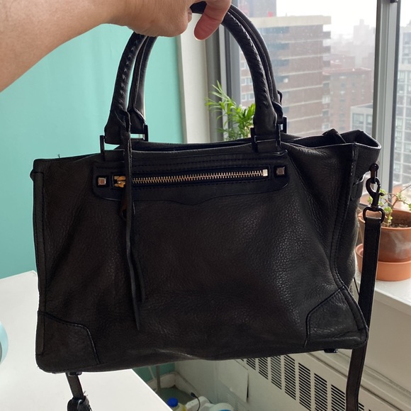 Rebecca Minkoff Regan Bag Black Nubuck Crossbody Satchel - Picture 8 of 11